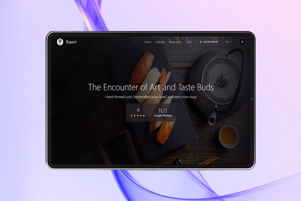 Menu tablet del ristorante